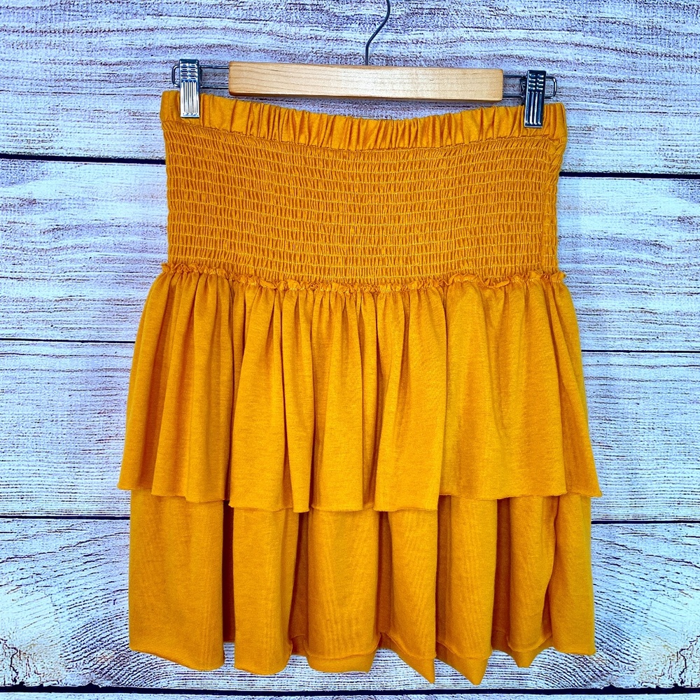New Anthropologie Bailee Smocked Mini Skirt M